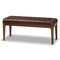Baxton Studio Walsh Mid-Century Leather-Effect Polyester Upholstered Wood Dining Bench-Dark Brown 194-11757-ZORO - alternate 3
